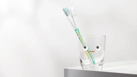 Toothbrush smile Stock Footage 253877100