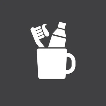 Toothbrush  toothpaste and cup Stock Illustration