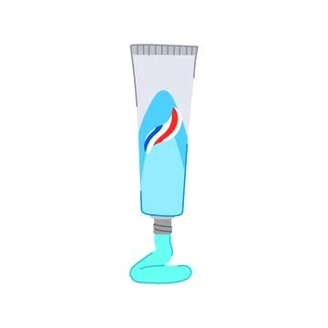 Toothbrush toothpaste cartoon vector illustration Stock Illustration