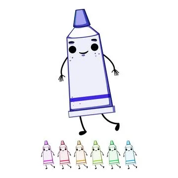 Toothbrush toothpaste character cartoon vector graphic Stockillustratie