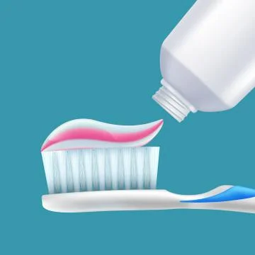 Toothbrush with toothpaste. Dental hygiene of teeth Stockillustratie