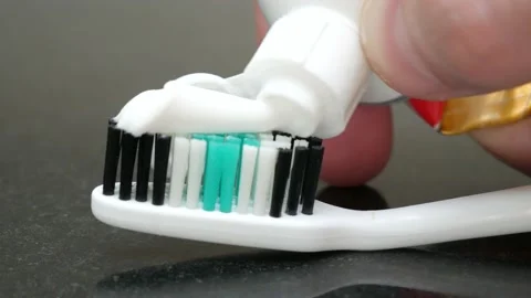 Toothbrush With Toothpaste Video stock 199555242