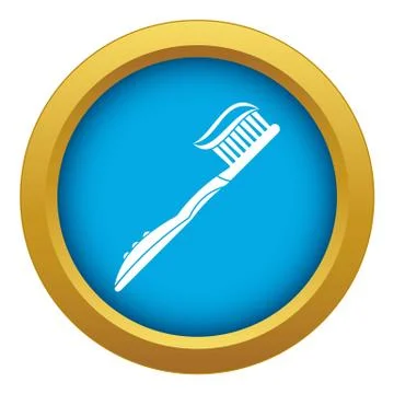Toothbrush with toothpaste icon blue vector isolated Ilustración de archivo