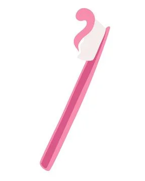 Toothbrush with toothpaste icon. The concept of dentistry. Flat design, healt Stock Illustration