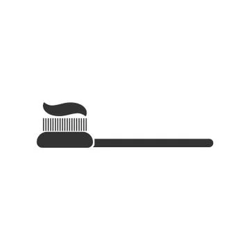 Toothbrush with Toothpaste icon flat Stock Illustration
