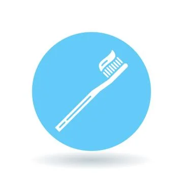 Toothbrush with toothpaste icon Stock Illustration