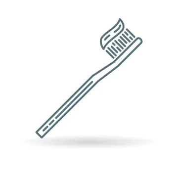 Toothbrush with toothpaste icon Stock Illustration