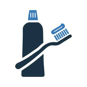 Toothbrush, toothpaste icon. Simple editable vector illustration. Ilustración de archivo