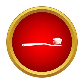 Toothbrush with toothpaste icon symbolizing dental hygiene Illustrazione stock