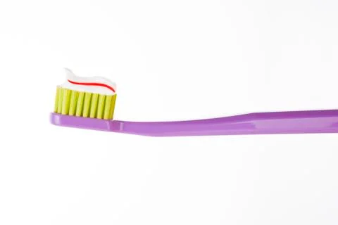 Toothbrush with toothpaste isolated. Foto stock