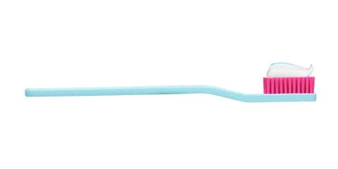 Toothbrush with toothpaste isolated on a white Stock Photos
