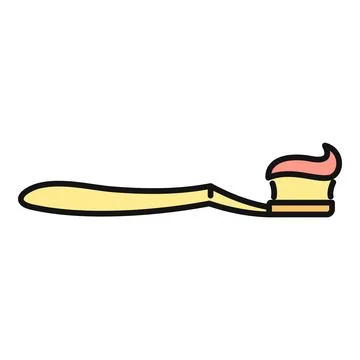 Toothbrush with toothpaste for oral hygiene icon Stock Illustration