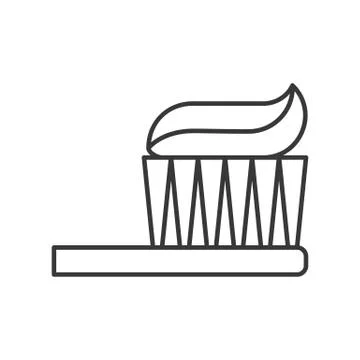 Toothbrush with toothpaste, outline icon vector illustration Ilustración de archivo