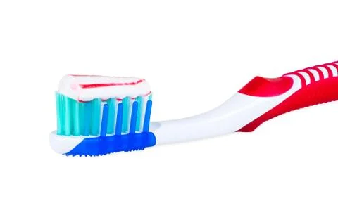 Toothbrush with toothpaste Stock Photos
