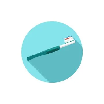Toothbrush vector flat design Stock Illustration