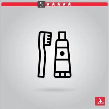 Toothbrush vector icon Illustrazione stock