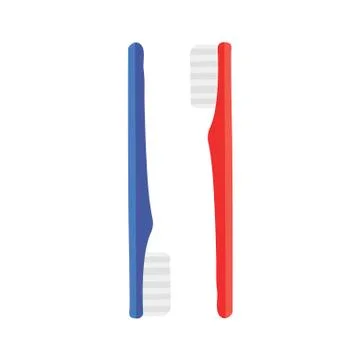 Toothbrush on white background. EPS 10 in trendy flat style isolated. Stock Illustration