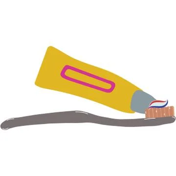 Toothbrush woth toothpaste ready to use. Stock Illustration