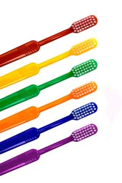 Toothbrushes border Stock Photos