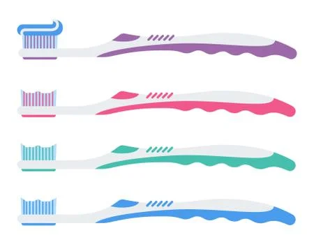 Toothbrushes horizontally vector icon flat isolated Stock Illustration