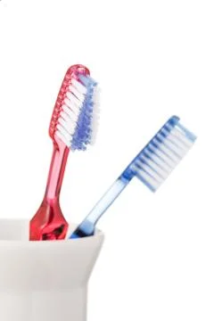 Toothbrushes isolated on white background Stock Photos