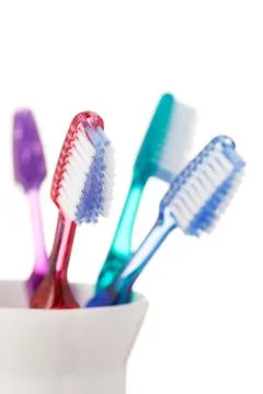 Toothbrushes isolated on white background Stock Photos