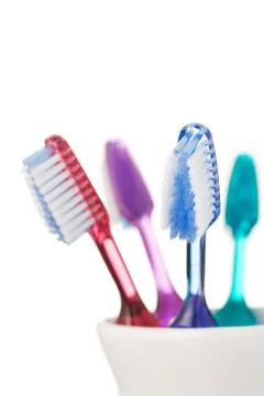 Toothbrushes isolated on white background Stock Photos