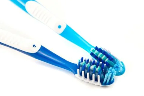 Toothbrushes isolated on white Fotos de archivo