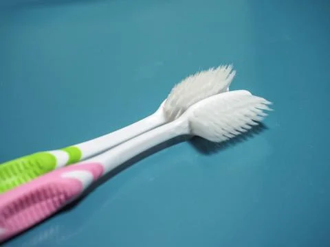 Toothbrushes isolated on white Stock Photos