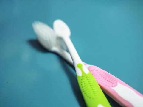 Toothbrushes isolated on white Foto stock