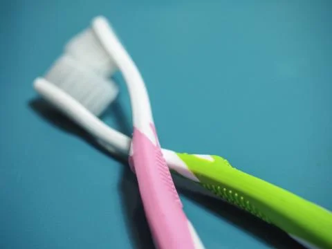 Toothbrushes isolated on white Stock Photos