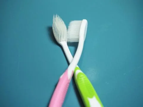 Toothbrushes isolated on white Stock Photos