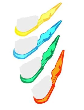 Toothbrushes Toothbrushes set, isolated objects over white background Copy... 스톡 사진