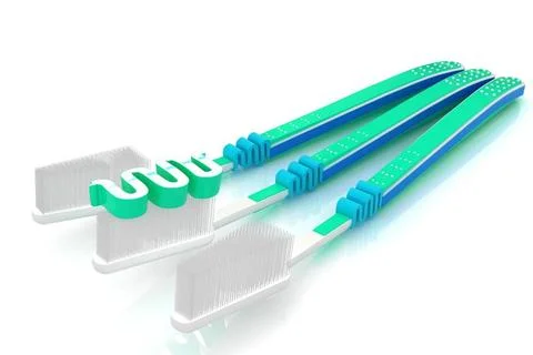 Toothbrushes Toothbrushes on a white background Copyright: xZoonar.com/Ser... 스톡 사진