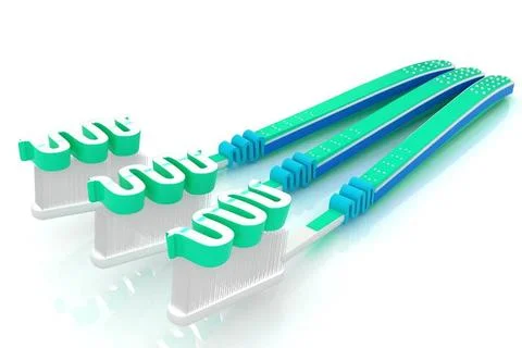 Toothbrushes Toothbrushes on a white background Copyright: xZoonar.com/Ser... 스톡 사진