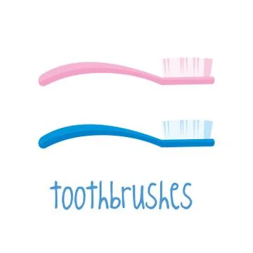 Toothbrushes on white background Stock Illustration
