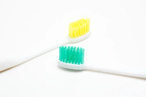 Toothbrushes on white background Foto stock