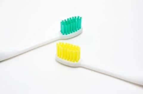 Toothbrushes on white background Foto stock
