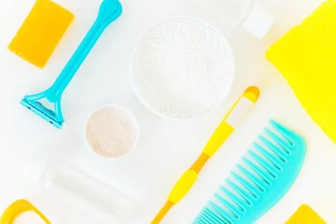 Toothbrushes on a white background Stock Photos