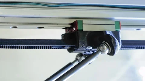 Toothed driven gear lever in robotic equipment Stock Footage 91160367