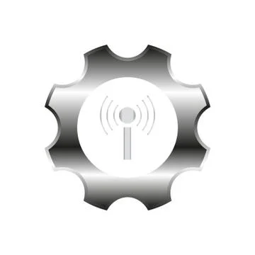 Toothed setting controls via wi-fi network. icon. vector design Stock Illustration