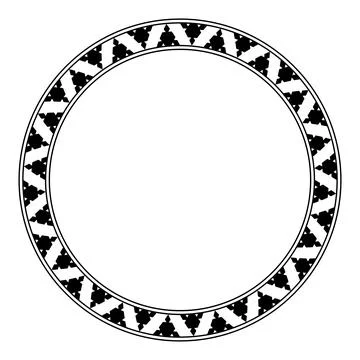 Toothed triangle pattern, serrated pattern in a circle frame Stock Illustration
