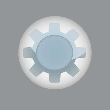 Toothed wheel button Stock Illustration