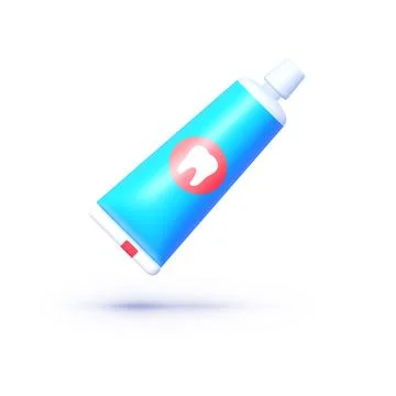 Toothpaste 3d, great design for any purposes. Design element. Template poster Stock Illustration