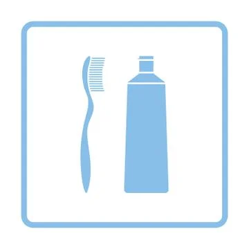 Toothpaste and brush icon Stock Illustration