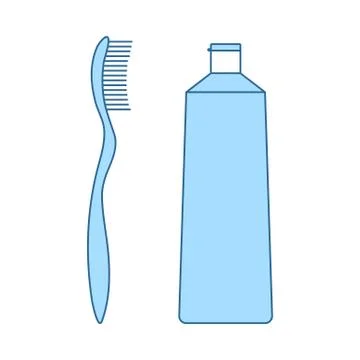 Toothpaste And Brush Icon 스톡 일러스트