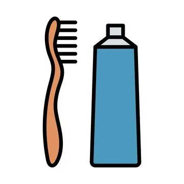 Toothpaste And Brush Icon Stockillustratie