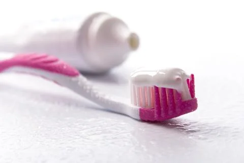 Toothpaste and toothbrush Stock Photos