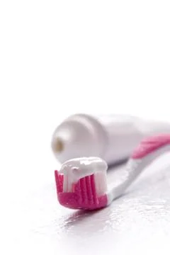 Toothpaste and toothbrush 스톡 사진