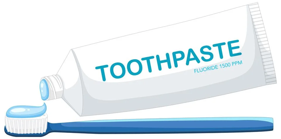 Toothpaste and Toothbrush Vector Illustration Stock Illustration